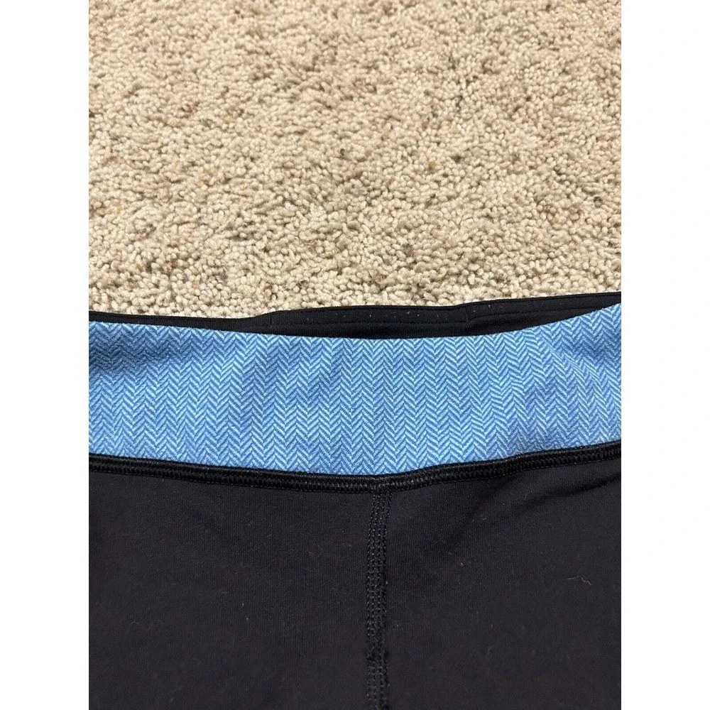 Ivivva size 8 girls REVERSIBLE Shorts SOLID BLACK/BLUE WAISTBAND Rhythmic? H23